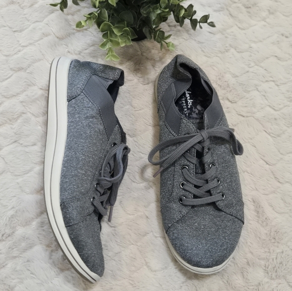 Cloudsteppers by Clarks Shoes - Cloudsteppers by Clarks Gray Casual Lace-up Sneakers, Size 9.5